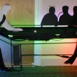 men playing pool neon sign