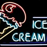ice cream shop neon sign